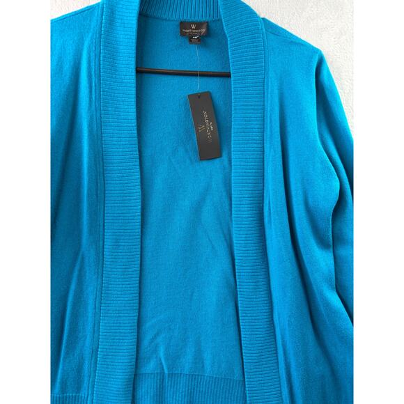 Worthington Turquoise Open Front Long Sleeve Cardigan – Petite Small - NWT - Picture 5 of 6